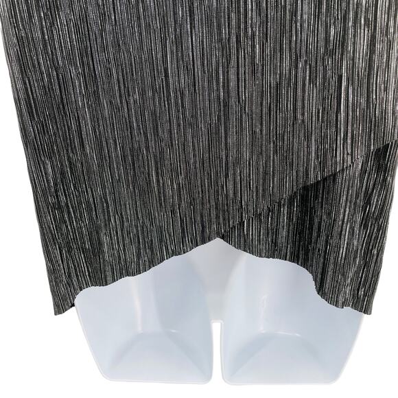 Jennifer Lopez Black Silver Metallic Shiny Short Sleeve Top Blouse Women Sz M - Picture 5 of 12